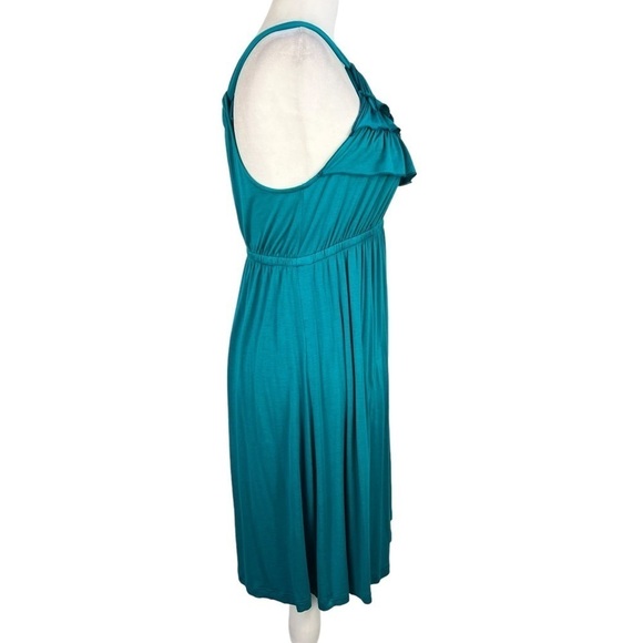 Miuse RUFFLE FRONT HALTER EMPIRE WAIST KNEE LENGTH DRESS - Picture 8 of 11